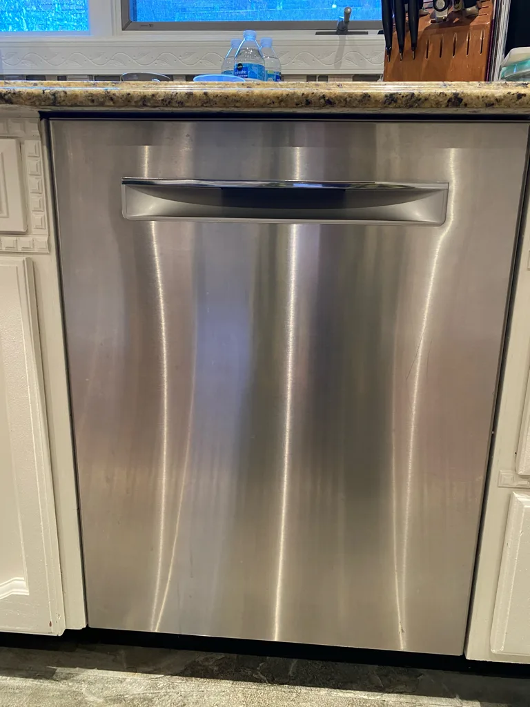 Stainless steel Bosch built-in dishwasher in a Denver-area kitchen