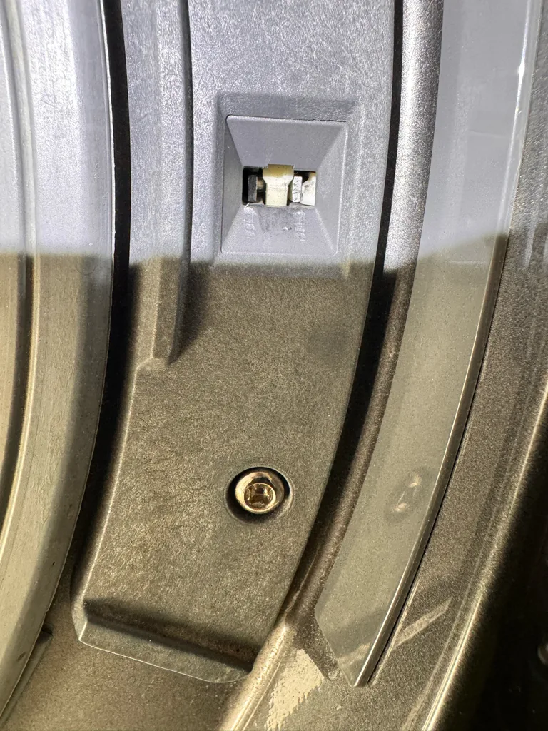 Door strike on the door of an Electrolux front-load washer