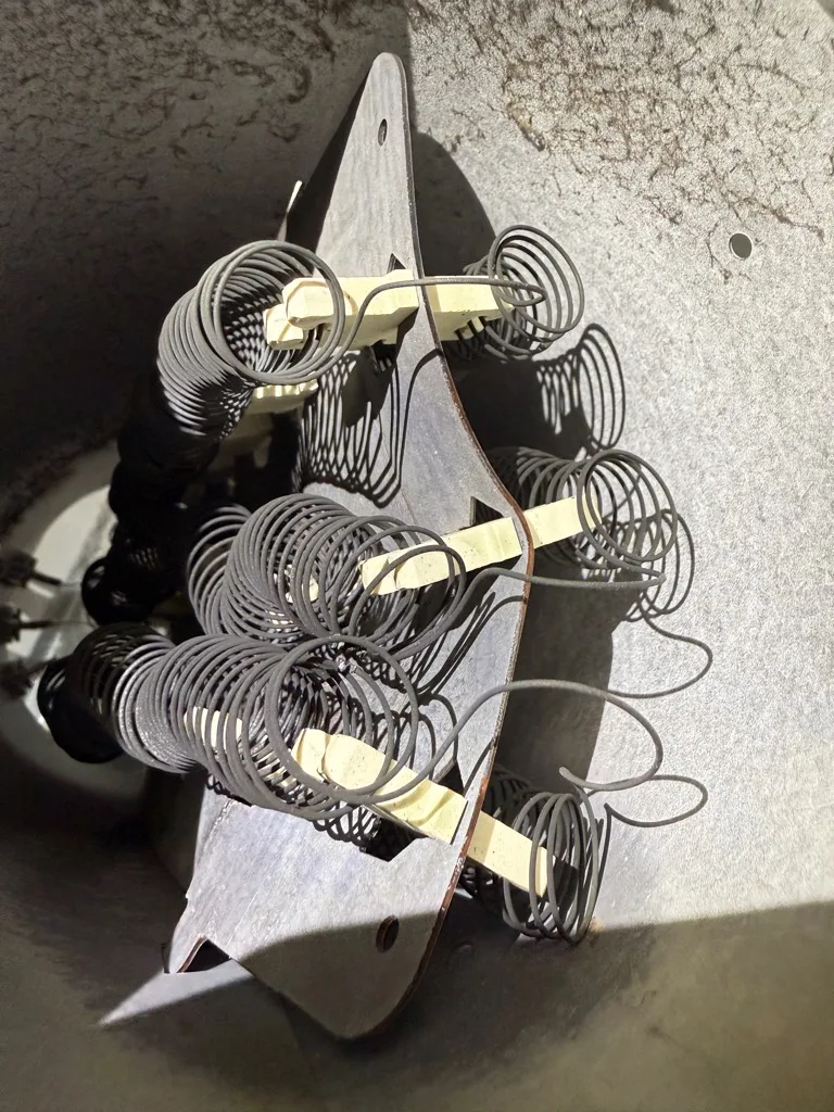 Heating element coils of a Frigidaire dryer that overheated