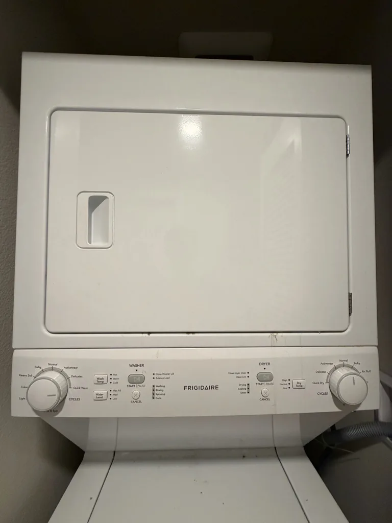 Frigidaire stackable washer and dryer laundry center