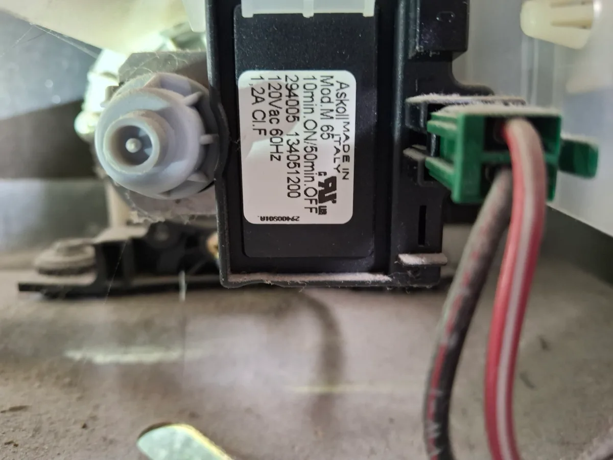 Drain pump of a Frigidaire washer that was leaking
