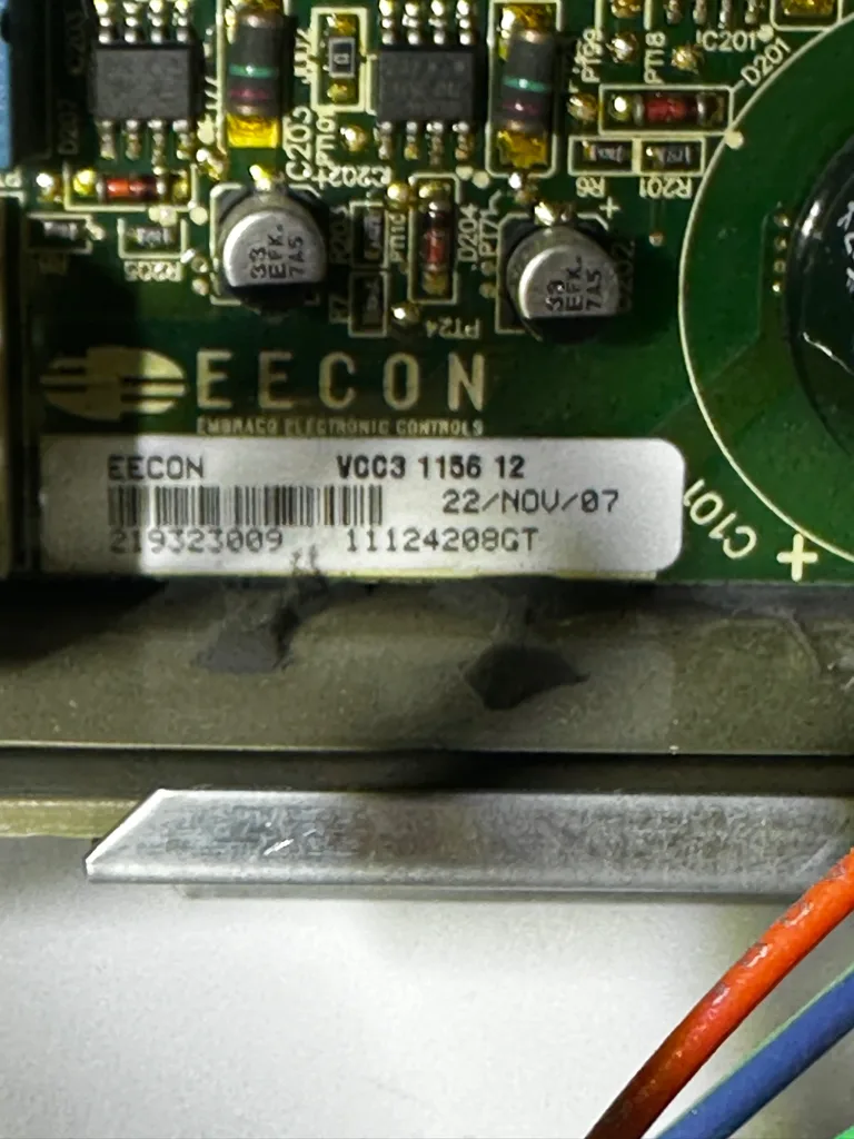Control board of a JennAir built-in refrigerator