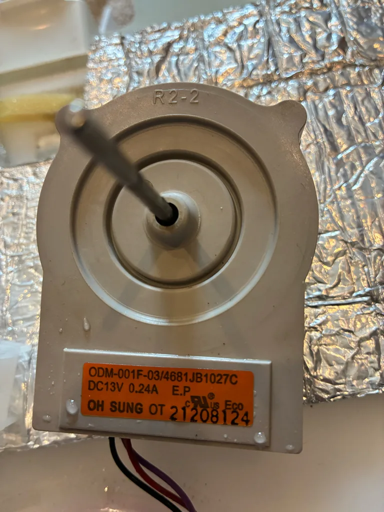 Evaporator fan motor from a Kenmore refrigerator