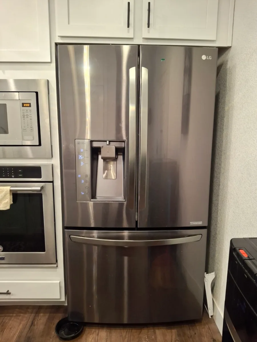 Stainless LG French-door refrigerator in a Denver-area kitchen