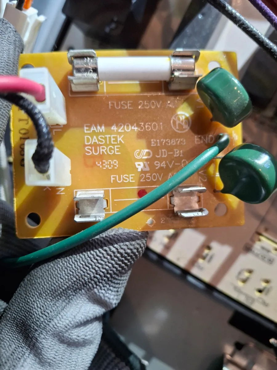 Filter board with fuses inside an LG oven