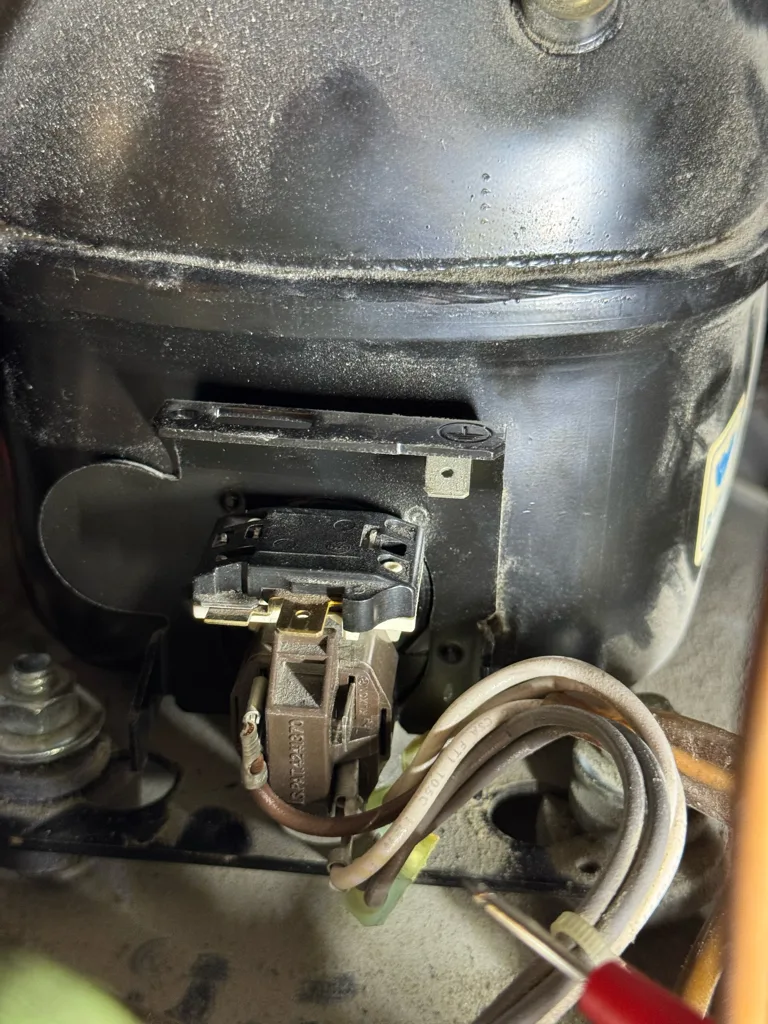 Compressor and start relay connections on a Sub-Zero refrigerator