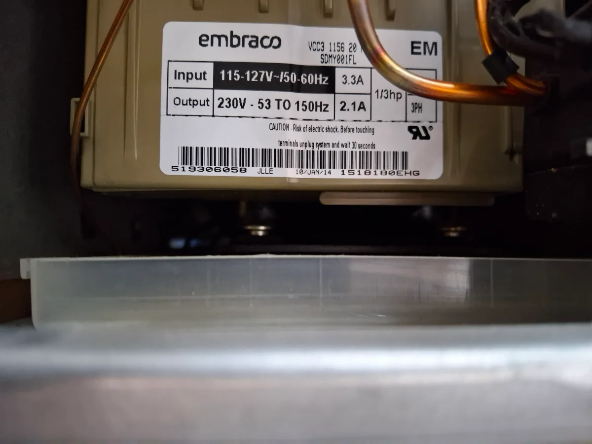 Inverter compressor and control of a Thermador refrigerator