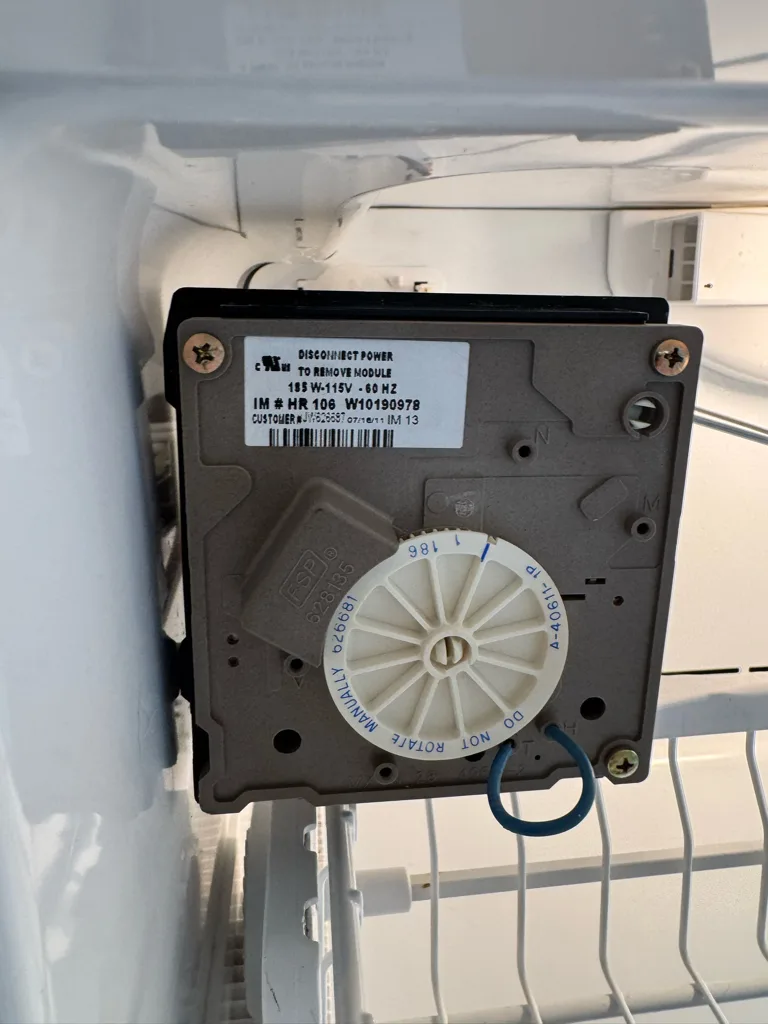 Ice maker module in the freezer of a Viking refrigerator