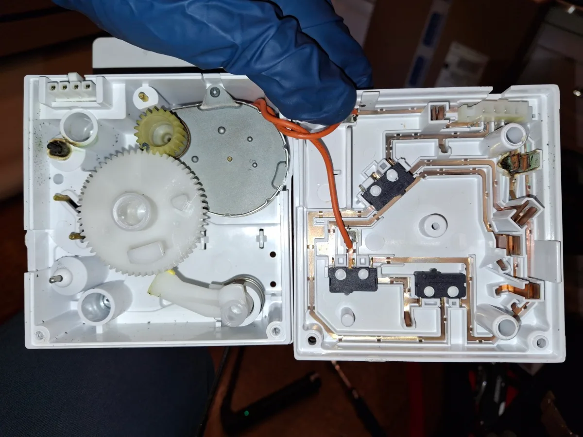 Ice maker module taken apart from a Viking refrigerator