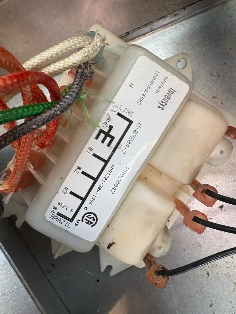 Spark module removed from a Viking range